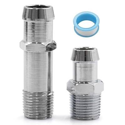Chrome Steel Heater Hose Fittings 3/4" Water Pump 5/8" Intake for Chevy SBC BBC Engines 283 305 307 327 350 400