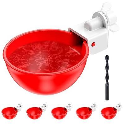 Chicken Waterer Cups, Automatic DIY Chicken Water Bowl—6 Pack | Chicken Flock Waterer Cups with 3/8'' Hole Saw for Bucket, Trough, Easy Install