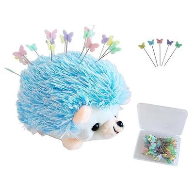 Hedgehog Pin Cushion Sewing Kit with 100 Colored Pins,Pin Cushions Sewing Accessories and Supplies Flat Head Straight Pins Needle Cushions Holder
