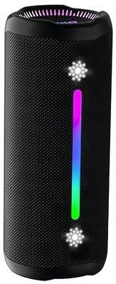 OHAYO Bluetooth Speaker Wireless Loud Stereo Sound IPX7 Waterproof Outdoor Portable 25W Super Bass Speaker for Home Party Beach with 24H Playtime Colorful Lights BT 5.3 TWS Pairing Birthday Gift Black