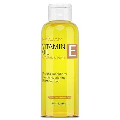 MAYJAM Vitamin E Oil for Skin, Face, Body, Hair, Nail Care, Body Oils 4 Oz | Vitamine oil Cold Pressed for Scars Hair, Scalp Bath, Tocopherol to Repair Damaged Skin, Moisturizing & Nourishing Dry Skin