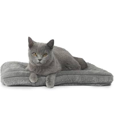 Cat Bed Dog Crate Pad Ultra Soft Comfy Flat Pet Bed Sleeping Cushion Washable Crate Mat for XX-Small Dogs and Indoor Cats Anti-Slip Tiny Dog Kennel Pad Cat Carrier Mat 18 x 12 inch Grey