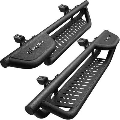 BINARY STAR Running Boards Compatible with Vehicle 2007-2018 Jeep Wrangler JK 2 Door, 6 Inch Two-Stair Side Steps Made with Carbon Steel, Wrangler JK Side Steps Truck Step Bars Nerf Bars