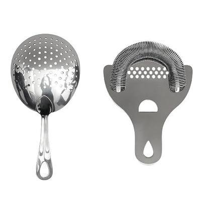 Lexenic Professional Cocktail Strainers Set :304 Stainless Steel Julep Strainer&Spring Bar Strainer Kit for Home Bar and Professional Bartenders,Mixologists (Type A)