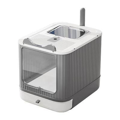 Upgraded Fully Enclosed Cat Litter Box with Lid, Covered Cat Box Enclosure, Anti-Splashing Easy to Clean Kitty Litter Boxes with Drawer, 3 Modes can Use from Kitten to Adult