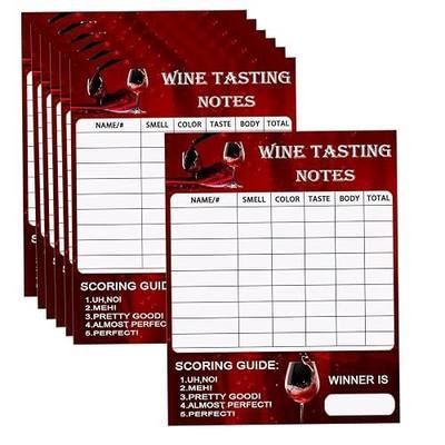 Wine Tasting Scorecard, 5x7 inch, 30 Pack, Wine Tasting Party Supplies, Scorecards