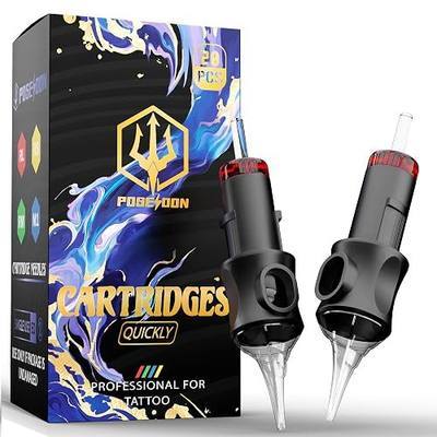 POSEIDON 20PCS Tattoo Cartridge Needles #12 (7RL) Standard Round Liner Tattoo Needles with Membrane Professional Disposable and Safety Tattoo Needles for Tattoo Pen
