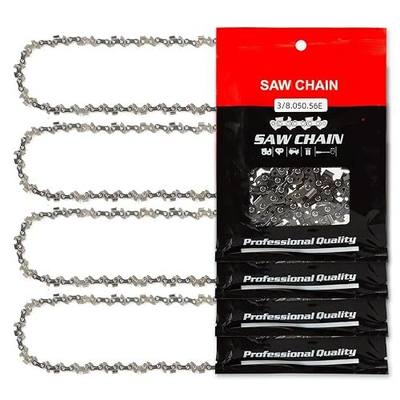 RAINHOL 16"Chainsaw Chain 3/8" LP .050" Gauge 56 Links 4 Pack | Fits Craftsman, Echo, Poulan, Greenworks and More