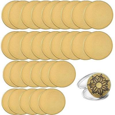 Ciezeical 30PCS 3mm Brass Coin Blanks,40mm Threaded Edged,Acrylic Protection Box,3mm Thickness Challenge Coin Blanks for Engraving,Birthday,Wedding