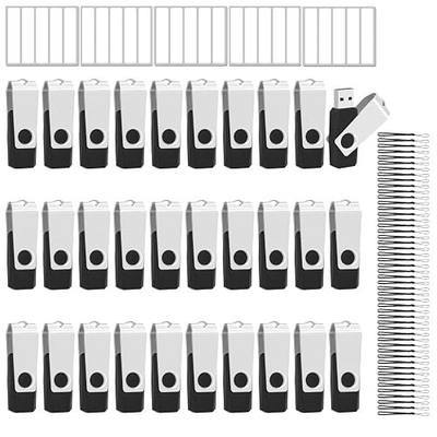 50P 16GB USB2.0 Flash Drives Bulk, FAT32 Thumb Drives 50 Strings and Labels | EASTBULL 360-Degree Rotating USB Flash Drive 16 GB for Data Storage (Black)