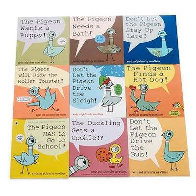 9PCS Mo Willems Pigeon Books Dont Let the Pigeon Drive the Bus Book Series Set Paperback, Pigeon Books Collection for Kids