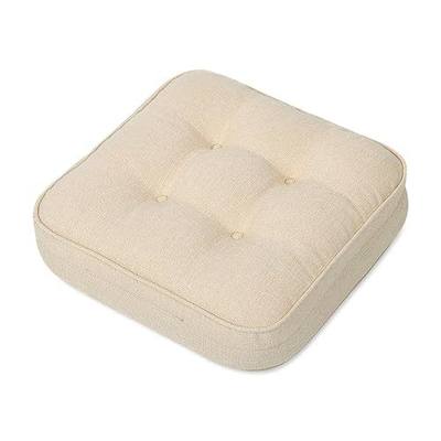 GOFORIT Chair Cushions,Tufted Shredded Memory Foam Chair Pads, Non-Slip Seat Cushions with Removable Cover, 16'' x 16'', Beige