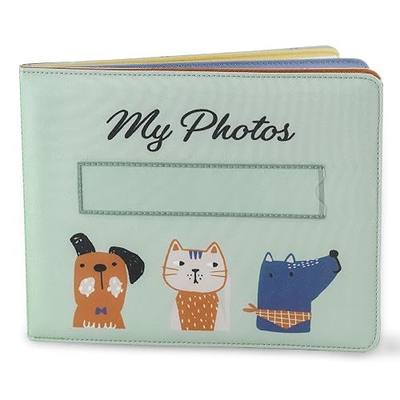 Fanna Baby's My First Photo Album with Cat and Dog Patterns, Soft Cloth Photo Album with Color Pages for 10 Pictures (4x6 inches)
