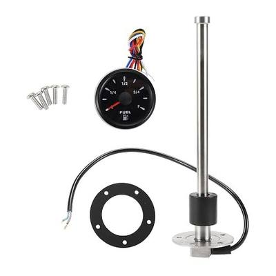 1set Fuel Sending Unit and Gauge Kit 250mm Length Boat Fuel Sending Unit Marine Fuel Sender Unit Black Silver Tone Metal 240-33 Ohm