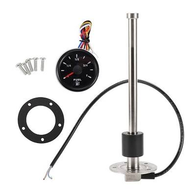 1set Fuel Sending Unit and Gauge Kit 216mm Length Boat Fuel Sending Unit Marine Fuel Sender Unit Black Silver Tone Metal 240-33 Ohm