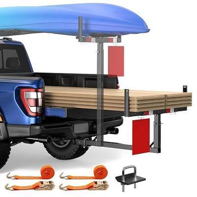 Truck Bed Extender, Pickup Truck Bed Extender Hitch Mount | 500lbs Capacity, 2 in 1 Design, Truck Bed Extension for Kayak Canoe Ladder Lumber