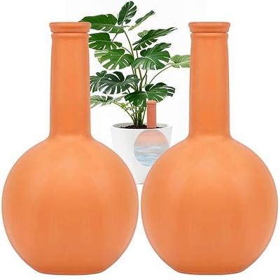 30 Oz Ollas Terracotta Watering Pots Large, Plant Watering Globes, Self-Watering Device, Terracotta Clay Watering Pot with Lid, Refill 2 Week Auto Irrigation System for Indoor & Outdoor Plant(2 Packs)