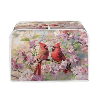 Talayituse Cardinal Cherry Blossom Print 4 Slice Toaster Covers Dust Protection Bread Maker Covers Toaster Oven Cloth Cover Kitchen Accessories Washable Appliance Cover, M
