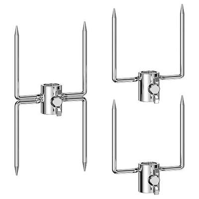 onlyfire Universal Rotisserie Meat Forks BBQ Grilling Accessories for Most Grills, Include 2pcs 2-Pronged Rotisserie Forks and 1pc Double Sided Rotisserie Fork