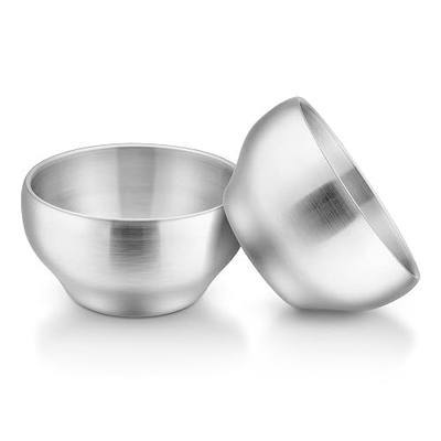 LIANYU 2-Piece 304 Stainless Steel Toddlers Bowls, 12oz Small Bowls for Kid | Metal Bowls for Children Baby, Feeding Bowls Set for Soup Dinner, Heavy Duty, Double-Walled, Heat Insulation, Dishwasher Safe