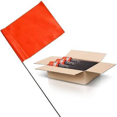 Fluorescent Orange Marking Flags 1000 Pack - 4x5x30 Inch Bulk Yard Flags - Markers For Lawn, Irrigation, Landscaping, Survey & Sprinkler Head Marking