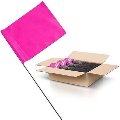 Pink Marking Flags 1000 Pack - 4x5x30 Inch Pink Flags for Yard - Markers For Lawn, Irrigation, Landscaping, Survey & Sprinkler Head Marking