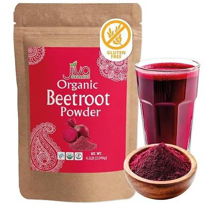 Jiva Organics Organic Beet Root Powder 4.5 Pounds - 10% Extra, Non-GMO, Gluten Free, Water Soluble, Great for Smoothies Highly Concentrated Raw Beet Supplement, Nitric Oxide Supplement