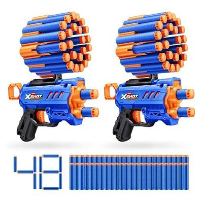 XSHOT Insanity Micro Blaster Dual Pack by ZURU with 48 Air Pocket Technology Foam Darts and Dart Storage, Outdoor Toy for Boys and Girls, Teens and Adults Aged 8+