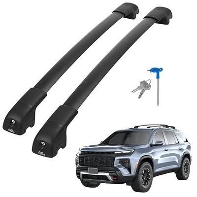JOYTUTUS Lockable Roof Rack Cross Bars Compatible with Chevy Chevrolet Traverse 2022-2026, Heavy Duty 300LBS Anti-Theft Aluminum Crossbars for Rooftop Cargo Carrier Luggage Kayak Canoe Ski Snowboard