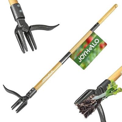 joyhalo 44" Dandelion Weed Puller Tool Stand Up Heavy Duty 4-Claw, Digger, Bulb Planting Tool