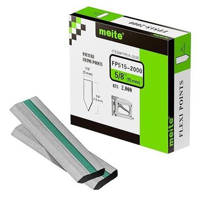 meite Flexible Points, 5/8" (15mm) Picture Frame Point Nails Refill 2000PCS | Ideal for Photo Frame Panels and Artwork Fixation, Picture Framing Nails for Point Driver/Points Tacker