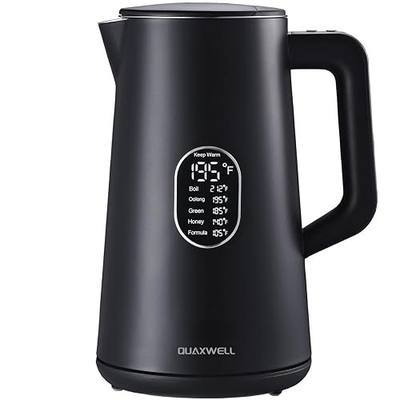 1.5L Electric Kettle Temperature Control, Black | Double Wall Cool Touch Teapot, Fast Boil, 5 Temperature Control, LED Display, Auto Shut-Off & Keep Warm