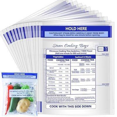 24 Pcs Microwave Steam Bags, 7.9 X 8.6 Inch Zipper Steamer Cooking Bags | Reusable Steam Bags, Microwave Cooking Bag for Vegetables, Potatoes, Meat, Frozen Food