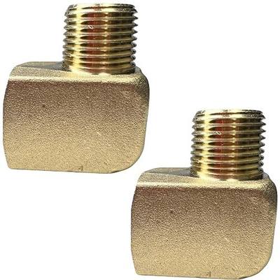 2PCS Brass 3/8" NPT Male x Female 90 Degree Barstock Elbow by CX WONDERLAND | 3/8" NPT Male x 3/8" NPT Female, 90 Degree Brass Barstock Elbow, Forged Street Fitting