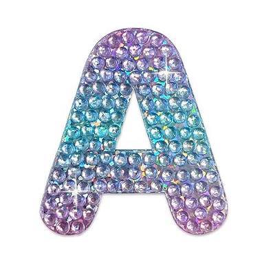 StickerBeans® Sparkly Rhinestone Alphabet Letter Sticker A - Unique Design 2” x 2” Cut-to-Shape Adhesive - Personalization, Collecting, Gifting, Scrapbooking, Decorating Laptops, Journals, Planners