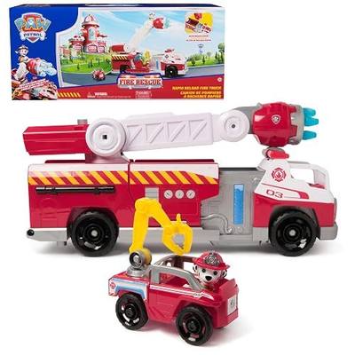 Paw Patrol Fire Rescue Rapid Reload Fire Truck Toy with Marshall Figure | Interactive Fire Truck, Water Projectile Launcher, Moving Rescue Ladder, Roleplay Kids Toys for Boys & Girls Ages 3 and Up