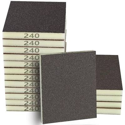 16PCS 240 Grits Sanding Sponge Fine Coarse Sanding Block, Washable and Reusable Wet Dry Sandpaper Sponge, Sander Sponges for Wood Drywall Metal Wood