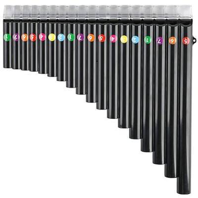 18 Pipes Pan Flute C Key - Instrument Design for Easy Play, Perfect for Students and Learning-Beginner-Friendly (Black)