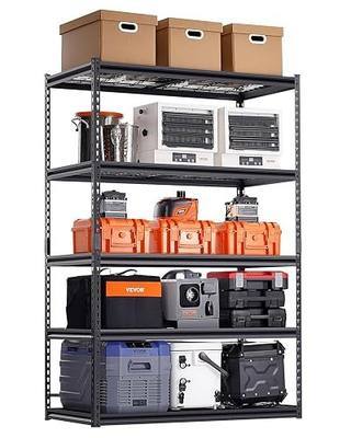 VEVOR Storage Shelves, 3000 lbs, 5 Tier Heavy Duty Garage Shelving, 24" D x 48" W x 72" H Adjustable Metal Shelves for Industrial Shelving Unit Utility Shelf, for Kitchen, Warehouse, Basement, Black