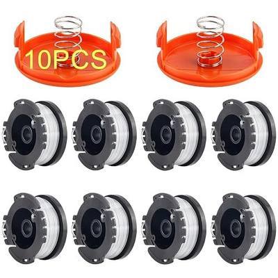 10 Pack Weed Eater String Compatible with Black+Decker, AF-100 0.065" Weed Wacker String Refill 240ft Automatic Feed String Trimmer Replacement Spool Line for Black&Decker(8 Spool+2 Cap+2 Spring)