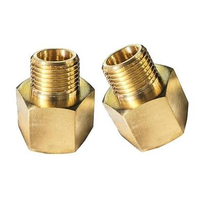 Brass Pipe Fitting, 3/8 Inch Male Pipe x 1/2 Inch Female Pipe Fitting Adapter, 3/8'' NPT Male to 1/2'' NPT Female Adapter, 3/8 to 1/2 Brass Extension Fittings,2 Pack