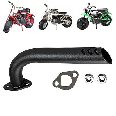 QYMOTO Mini Bike Exhaust Pipe Header Straight Pipe Go Kart | CT200U, CT200U-ex, BT200X KT196 Go Kart Non Hemi Predator 212cc 196cc 6.5HP GX160 GX200 Baja Warrior TrailMaster MB200