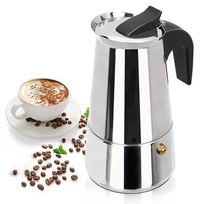 9 Cup 450ml Moka Pot Stainless Steel Espresso Coffee Maker | Stovetop Coffeemaker Italian Classic Style Brewing Greca Cafe Mocha Machine for Cafeteras Lover Camping Travel Home Use 15oz