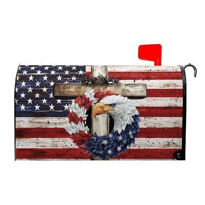 farg Memorial Day Mailbox Covers Magnetic Patriotic 4th of July Post Letter Box Cover for Garden 21x18 in Mailbox Wraps for Yard Home Decor