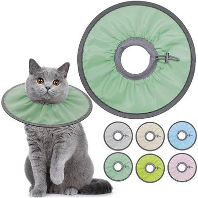 Seyezo Lightweight Cat Cone Collar Soft, Adjustable,Mint Green, Medium | Cone for Cats to Stop Licking, Soft Comfortable, Cat Recovery Cone After Surgery, Elizabethan E Collar for Cats, E-Collar