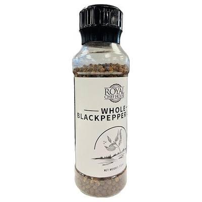 Whole Black Peppercorns in Plastic Grinder Refill 7.5 Oz | Kosher, Vegan, Natural, Spice Seasoning for Cooking