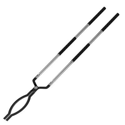 RAOMEIDE 40 Inches Expandable Fire Tongs for Fire Pit Outside Heavy Duty Firewood Log Grabber Claw Stainless Steel Fireplace Tools Indoor