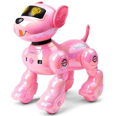 VATOS Rechargeable Robot Dog for Kids, Remote Control Robotic Dog with Programmable, 17 Interactive Functions & Volume Adjustable, Singing Dancing Robot Dog Toy Gift for Girls 3-8 Years Old, Pink
