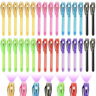 Goldge 32PCS Invisible Ink Pens with UV Light for Kids, Party Favors,Spy Pen for Secret Message, Escape Room, Perfect for Birthdays, Easter, Valentine’s Gifts for Kids, Christmas & Stocking Stuffers