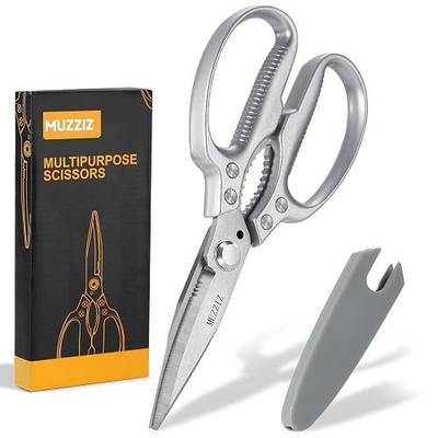 Heavy Duty Scissors,All Purpose Utility Scissors,Stainless Steel Blade with Small Serrations, Metal Handle Shears for Home,Office,Easy Cutting Cardboard,Fabric,Leather,Wires,Carpet and Rope